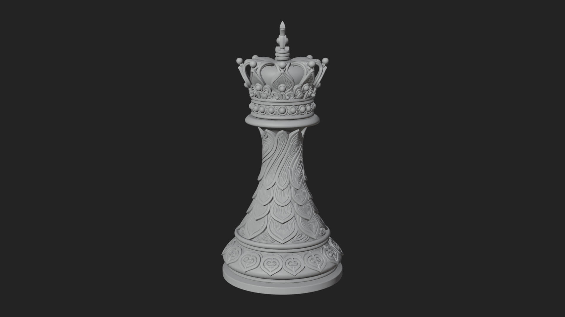 Ornate Chess Piece Statue Design 124 3D Print Model 3D Model