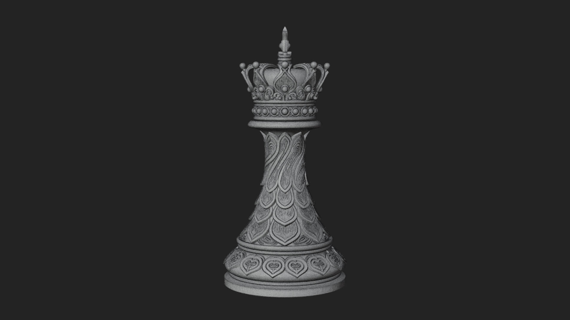 Ornate Chess Piece Statue Design 124 3D Print Model 3D Model