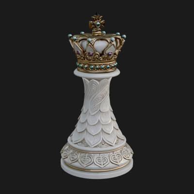 Ornate Chess Piece Statue Design 124 3D Print Model