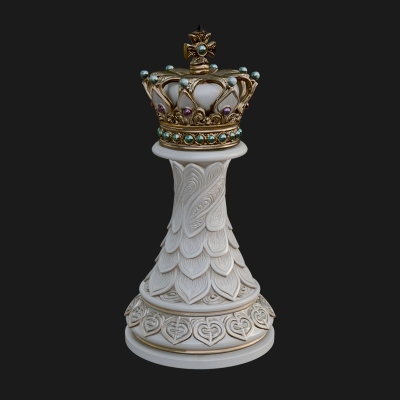 Ornate Chess Piece Statue Design 124 3D Print Model