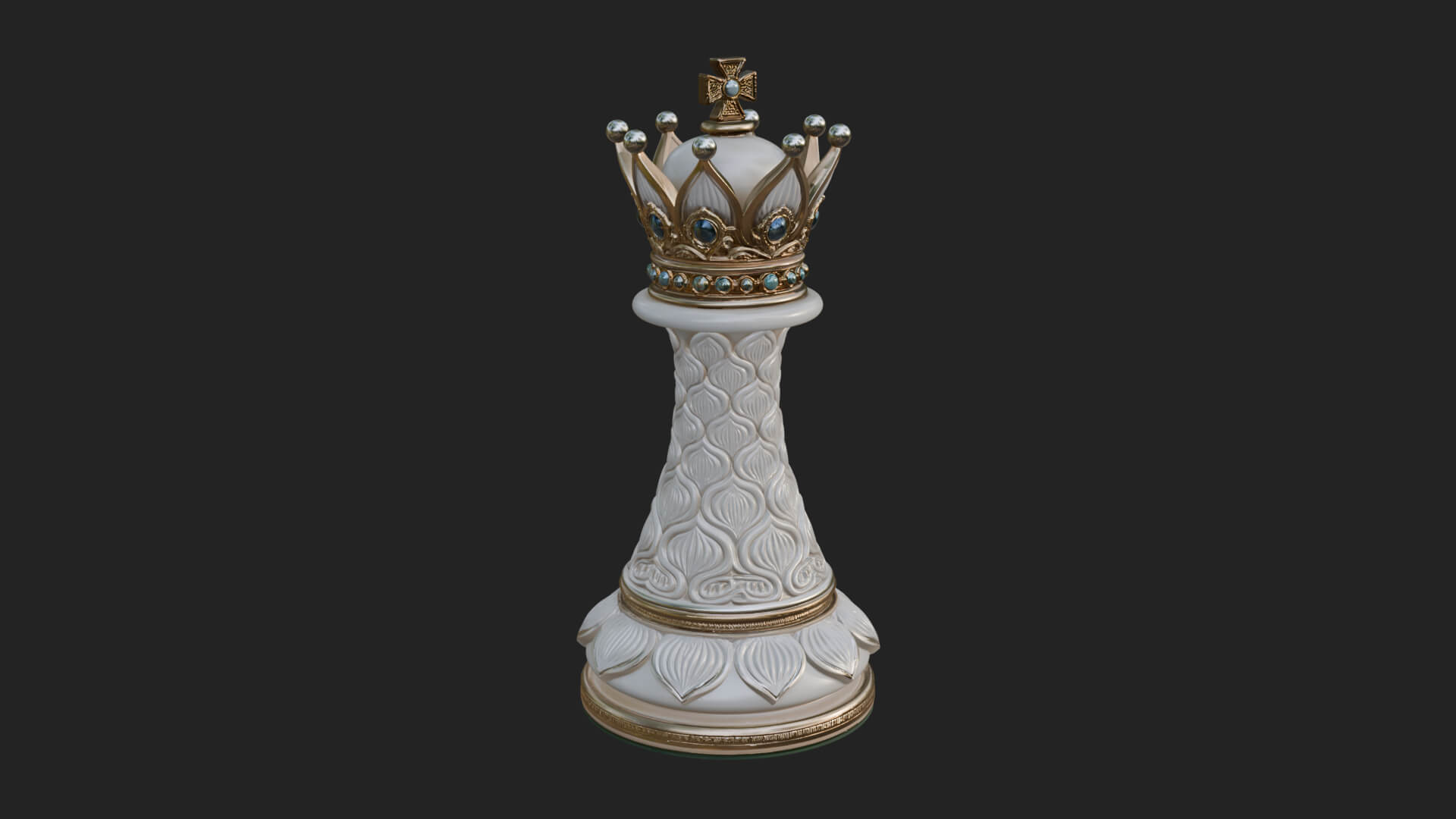 Ornate Chess Piece Statue Design 125 3D Print Model 3D Model