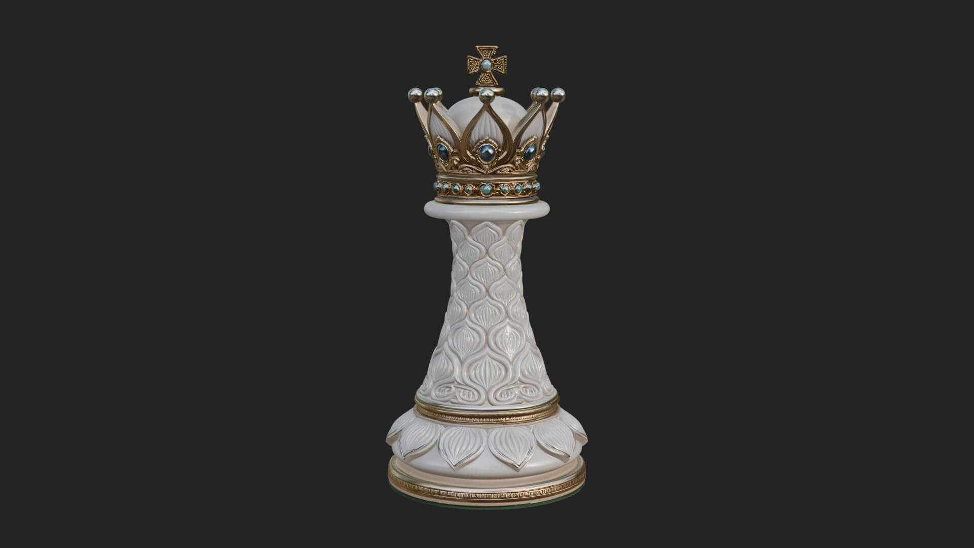 Ornate Chess Piece Statue Design 125 3D Print Model 3D Model