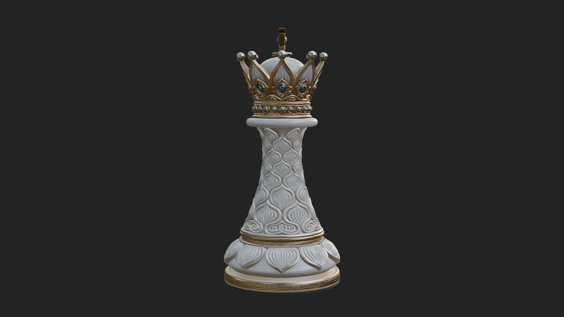 Ornate Chess Piece Statue Design 125 3D Print Model 3D Model