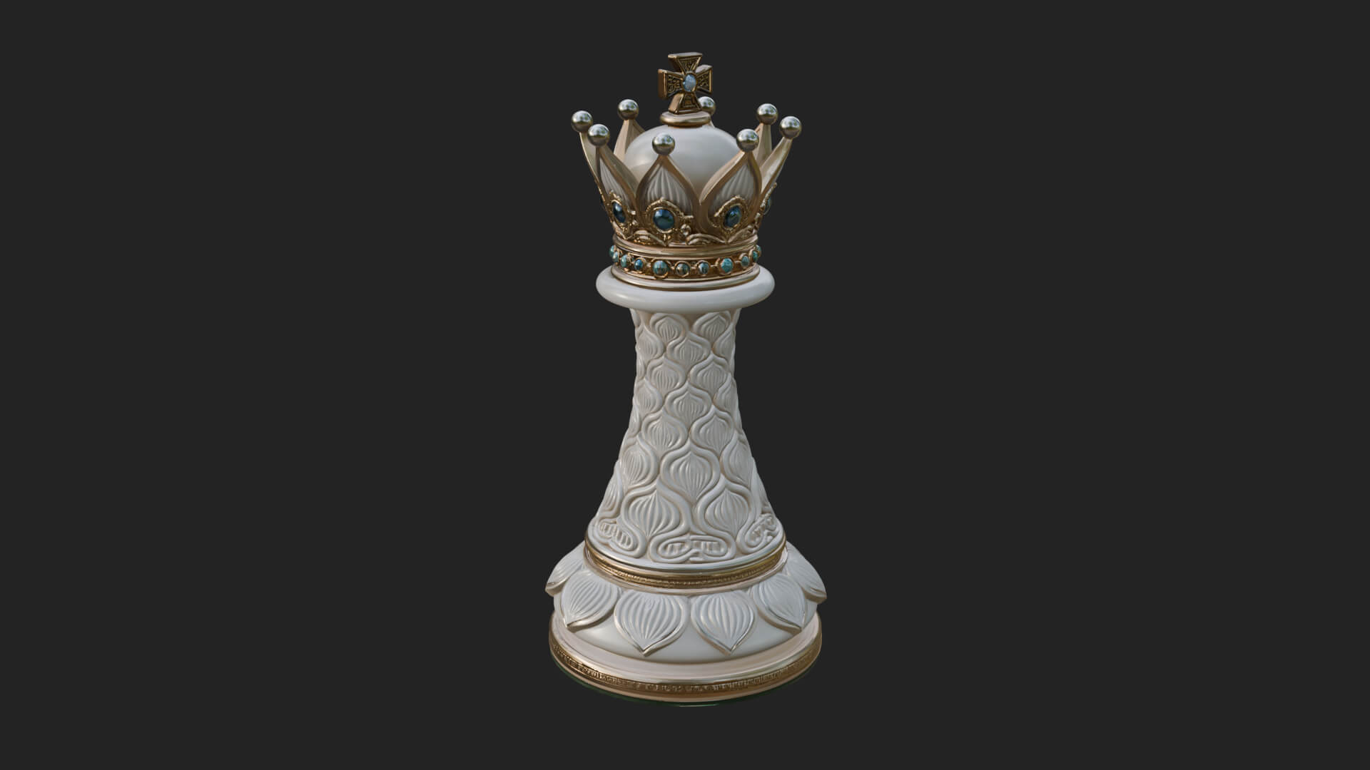 Ornate Chess Piece Statue Design 125 3D Print Model 3D Model
