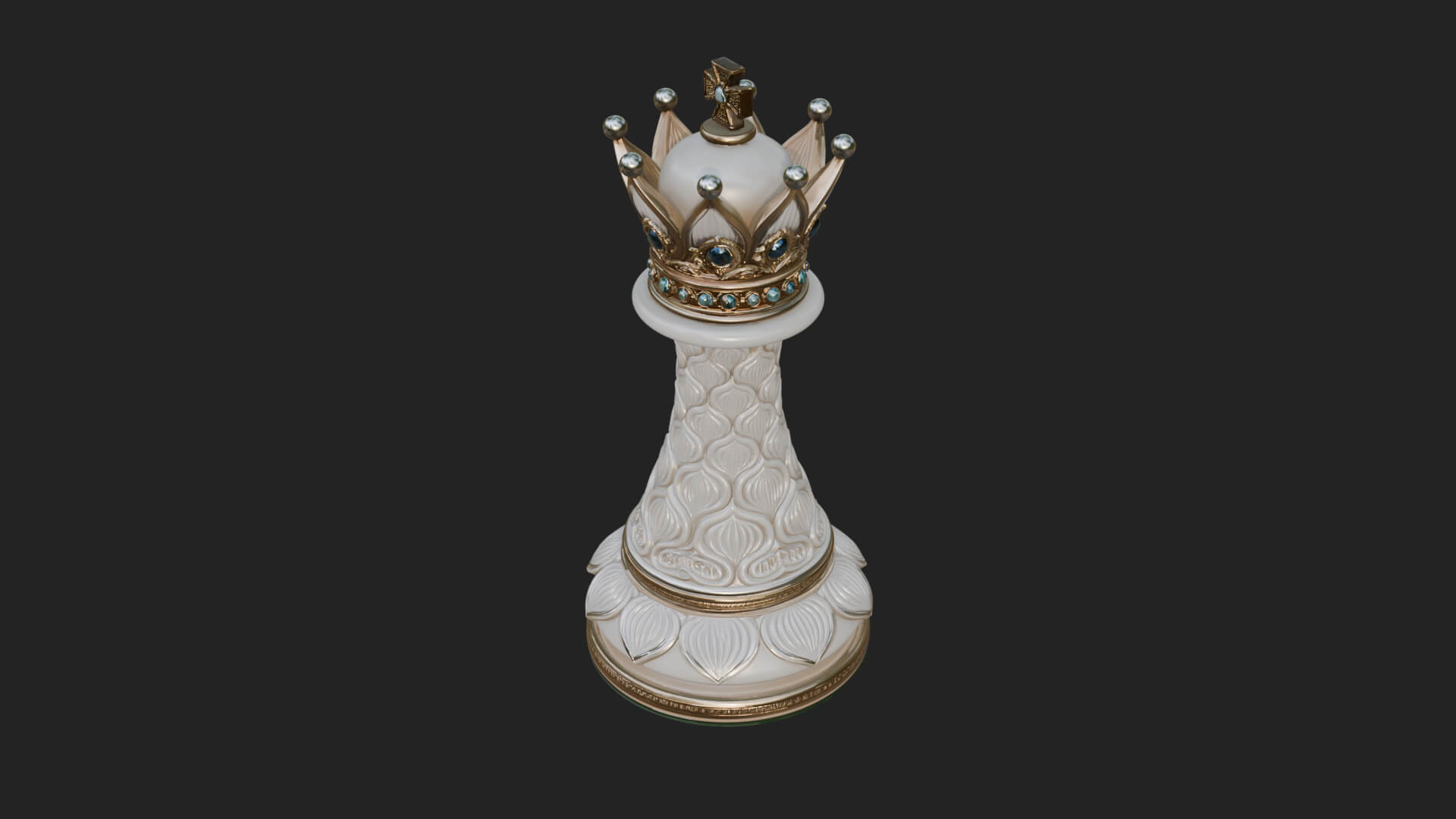 Ornate Chess Piece Statue Design 125 3D Print Model 3D Model