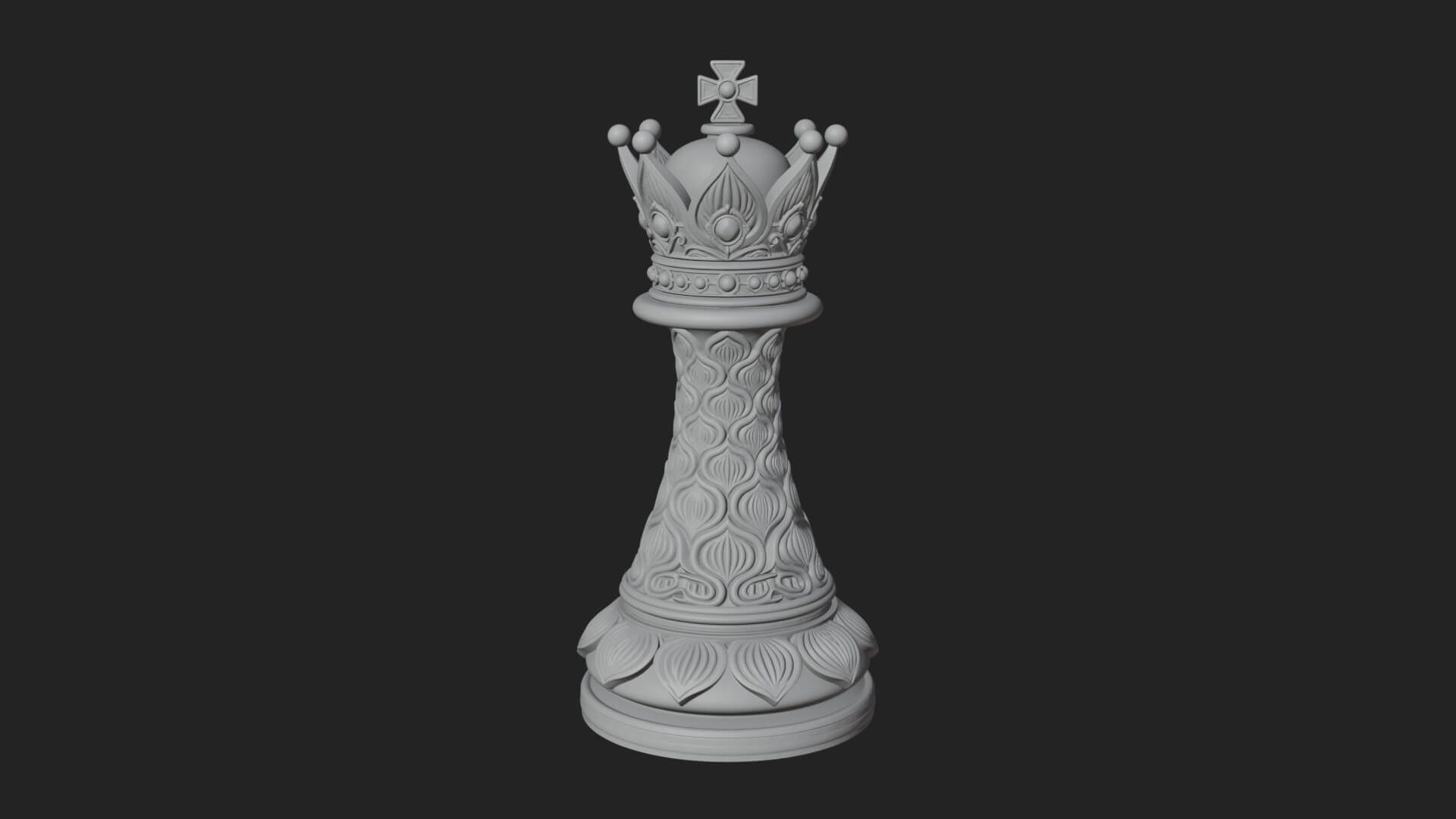 Ornate Chess Piece Statue Design 125 3D Print Model 3D Model
