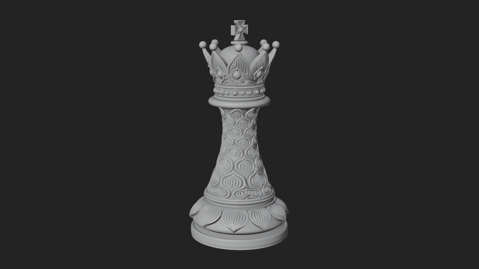 Ornate Chess Piece Statue Design 125 3D Print Model 3D Model