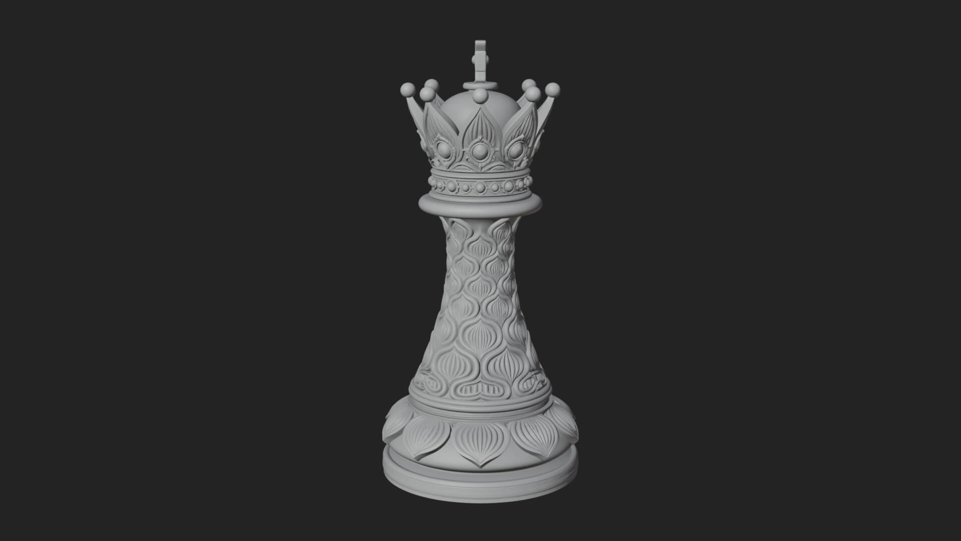 Ornate Chess Piece Statue Design 125 3D Print Model 3D Model