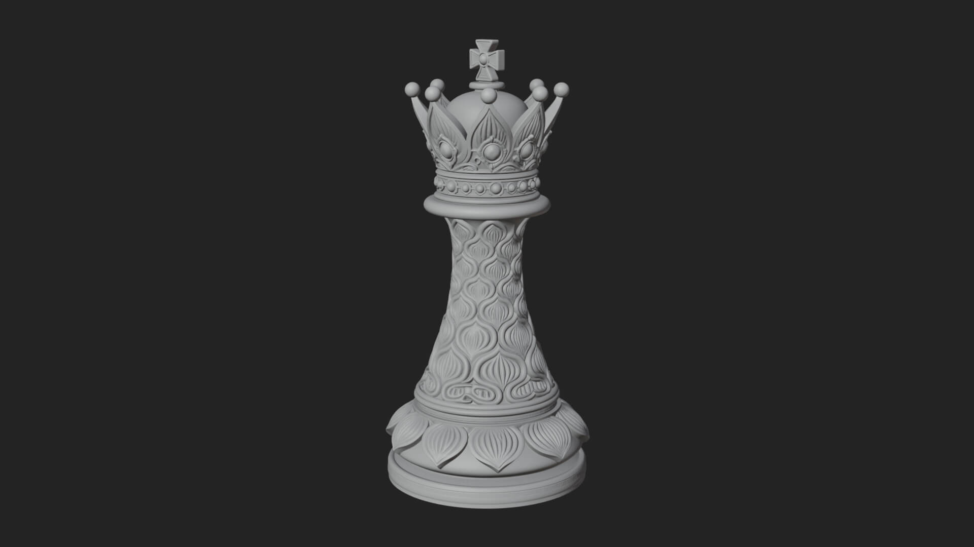Ornate Chess Piece Statue Design 125 3D Print Model 3D Model
