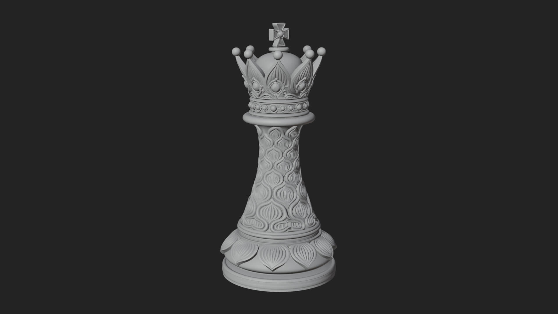 Ornate Chess Piece Statue Design 125 3D Print Model 3D Model