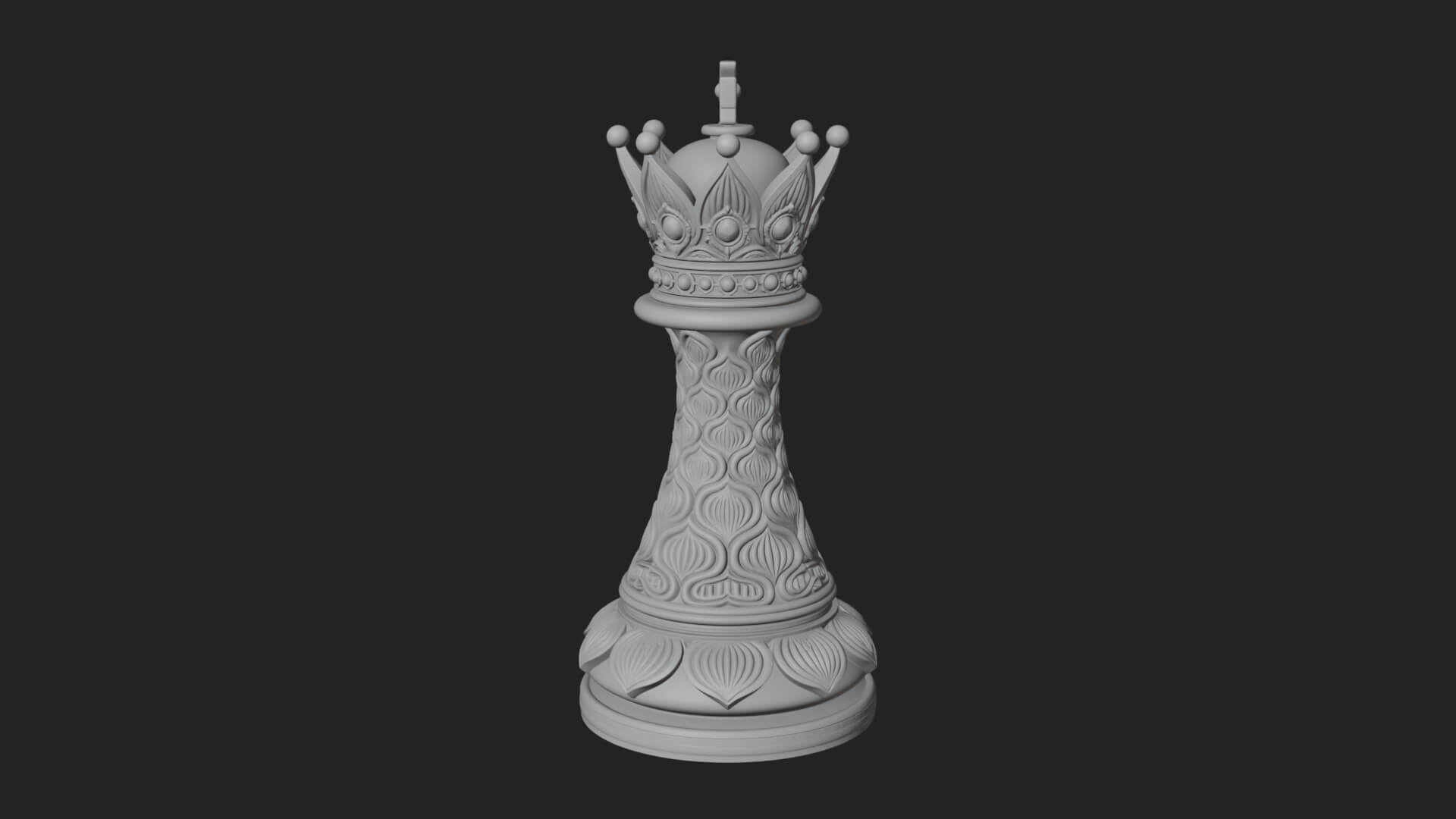 Ornate Chess Piece Statue Design 125 3D Print Model 3D Model