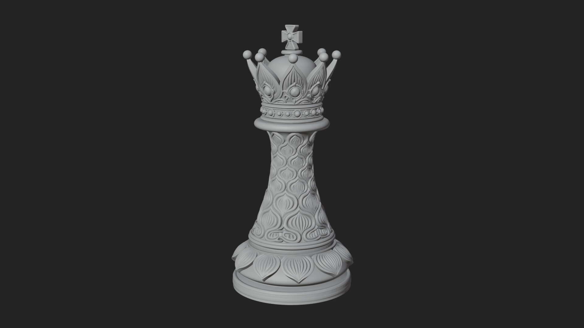 Ornate Chess Piece Statue Design 125 3D Print Model 3D Model