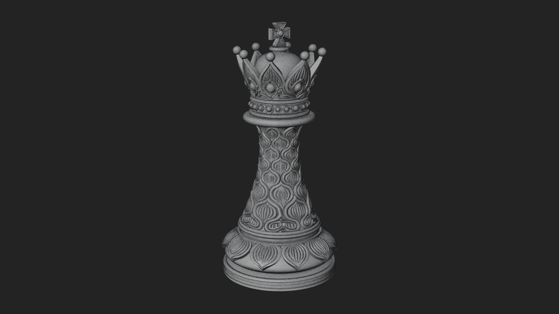 Ornate Chess Piece Statue Design 125 3D Print Model 3D Model