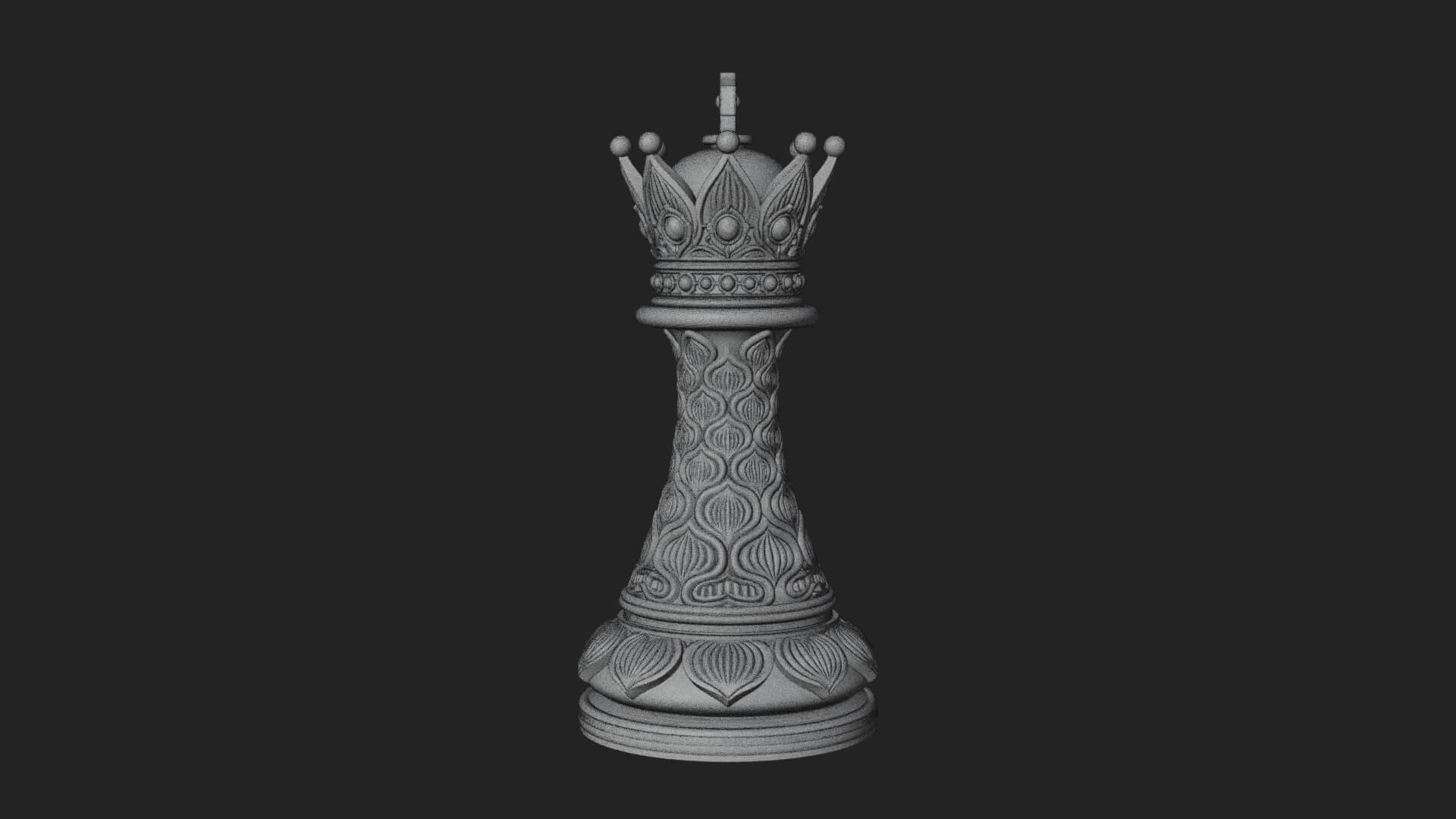 Ornate Chess Piece Statue Design 125 3D Print Model 3D Model