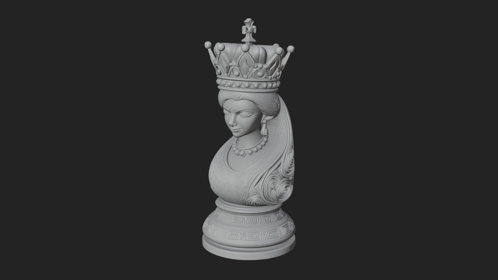 Ornate Chess Piece Statue Design 126 3D Print Model 3D Model