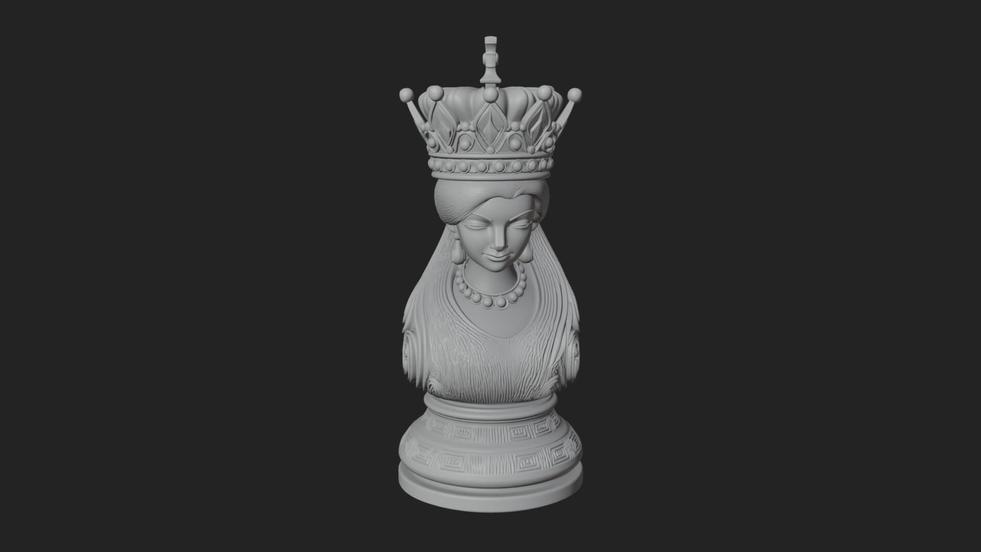 Ornate Chess Piece Statue Design 126 3D Print Model 3D Model
