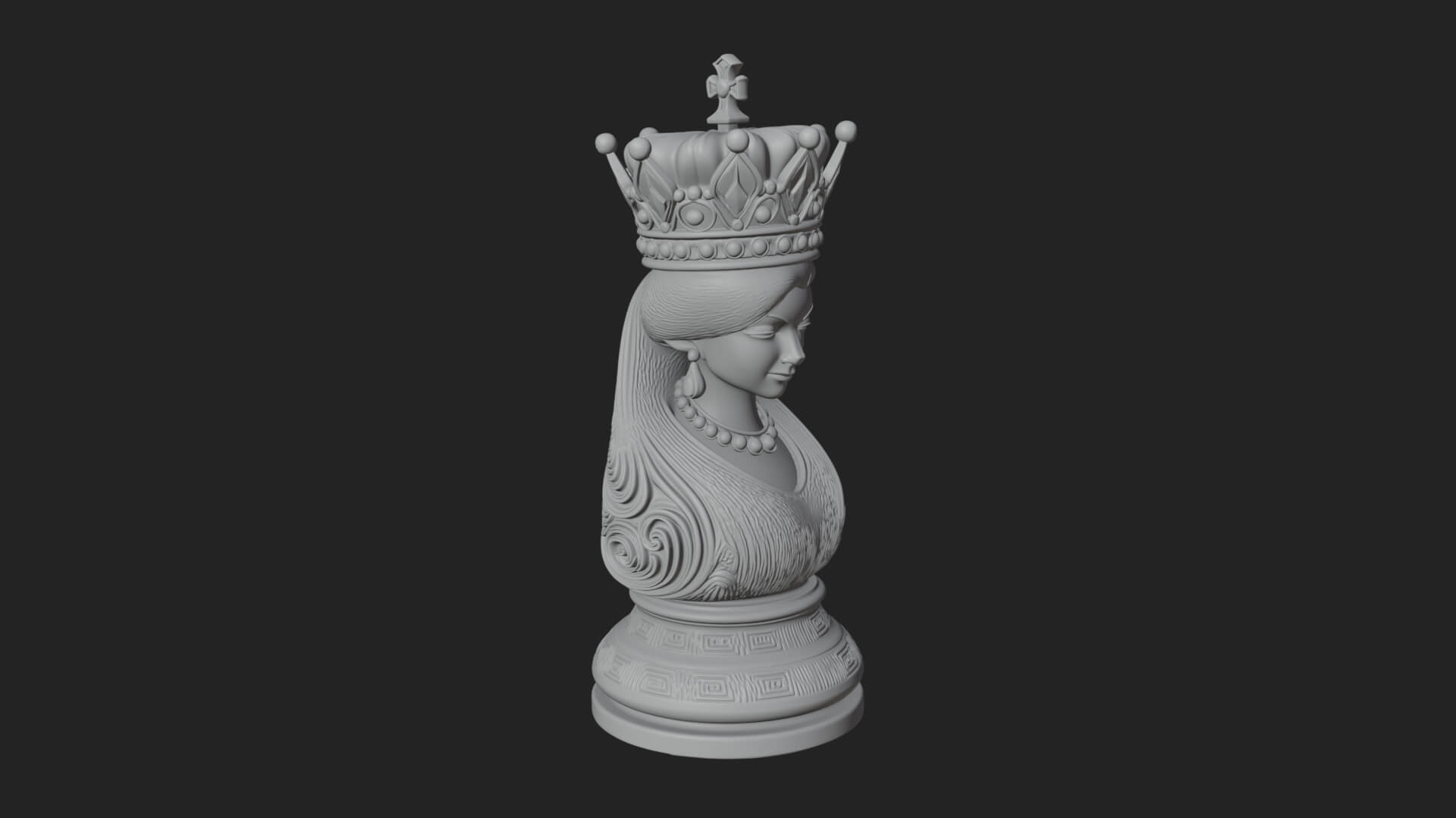 Ornate Chess Piece Statue Design 126 3D Print Model 3D Model