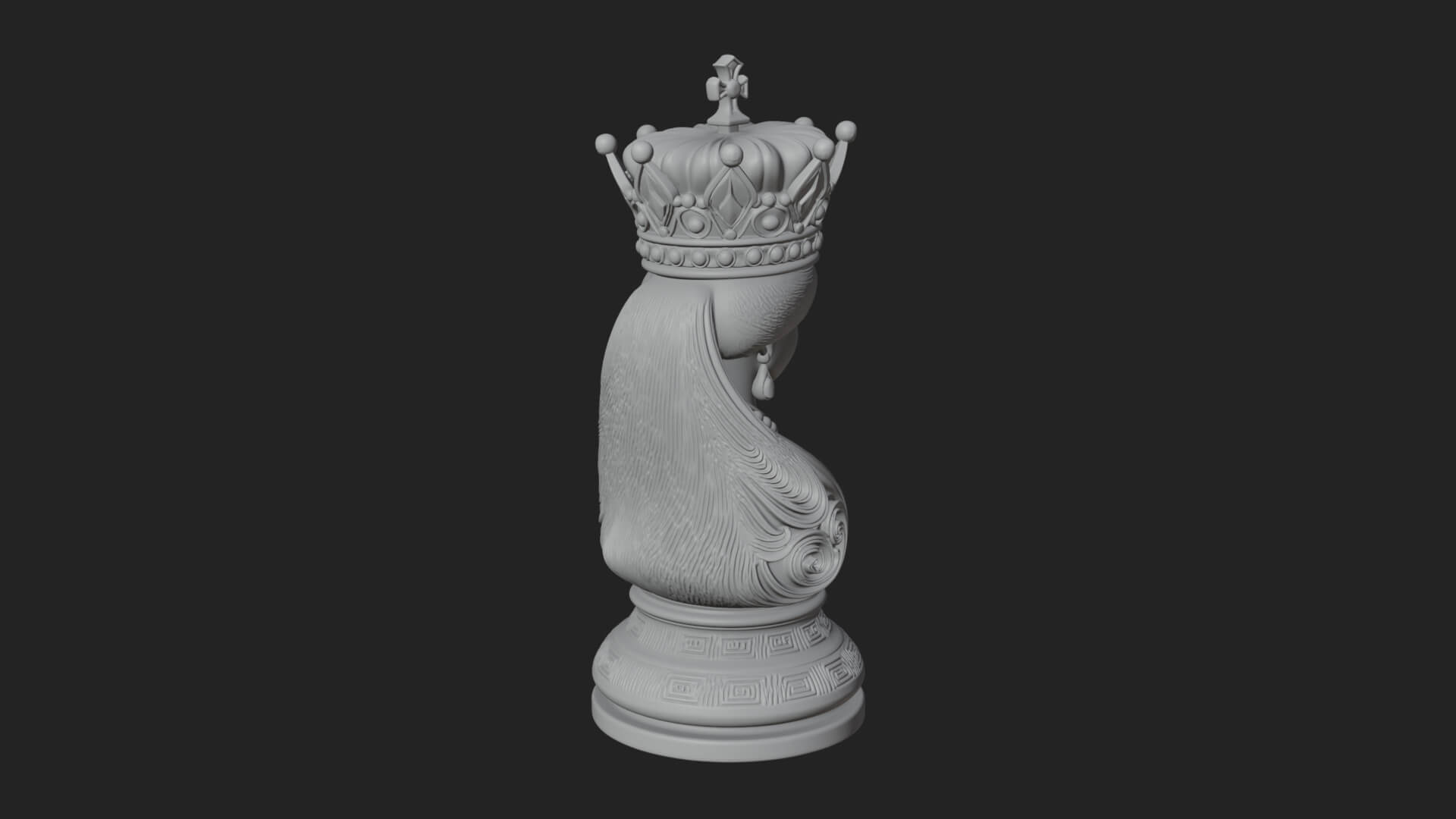 Ornate Chess Piece Statue Design 126 3D Print Model 3D Model