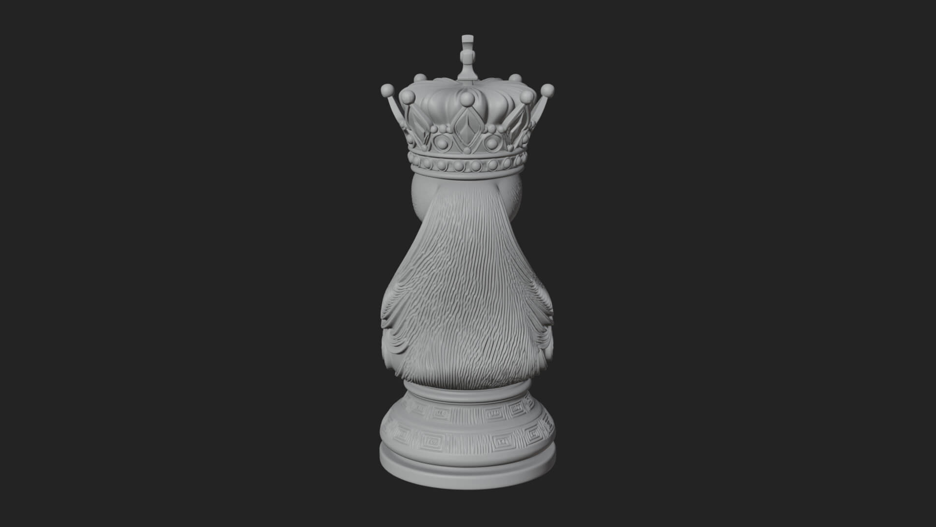 Ornate Chess Piece Statue Design 126 3D Print Model 3D Model