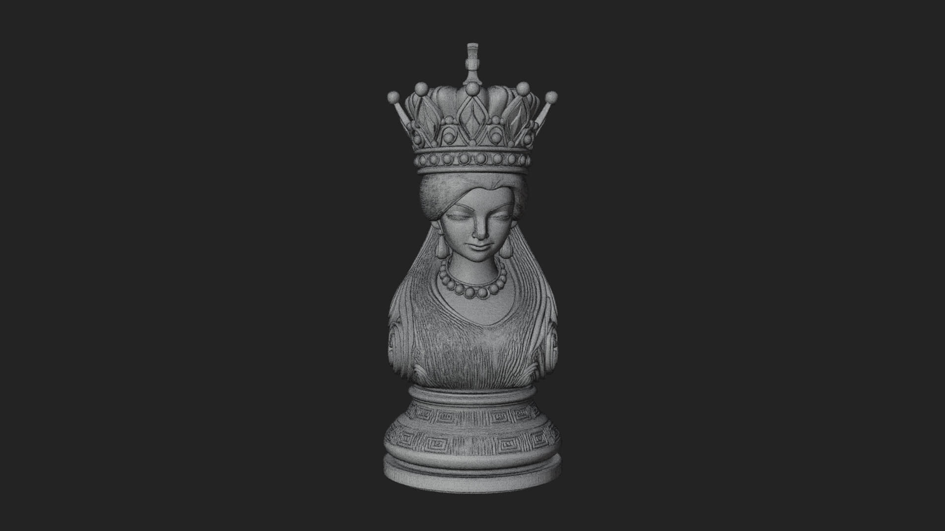 Ornate Chess Piece Statue Design 126 3D Print Model 3D Model