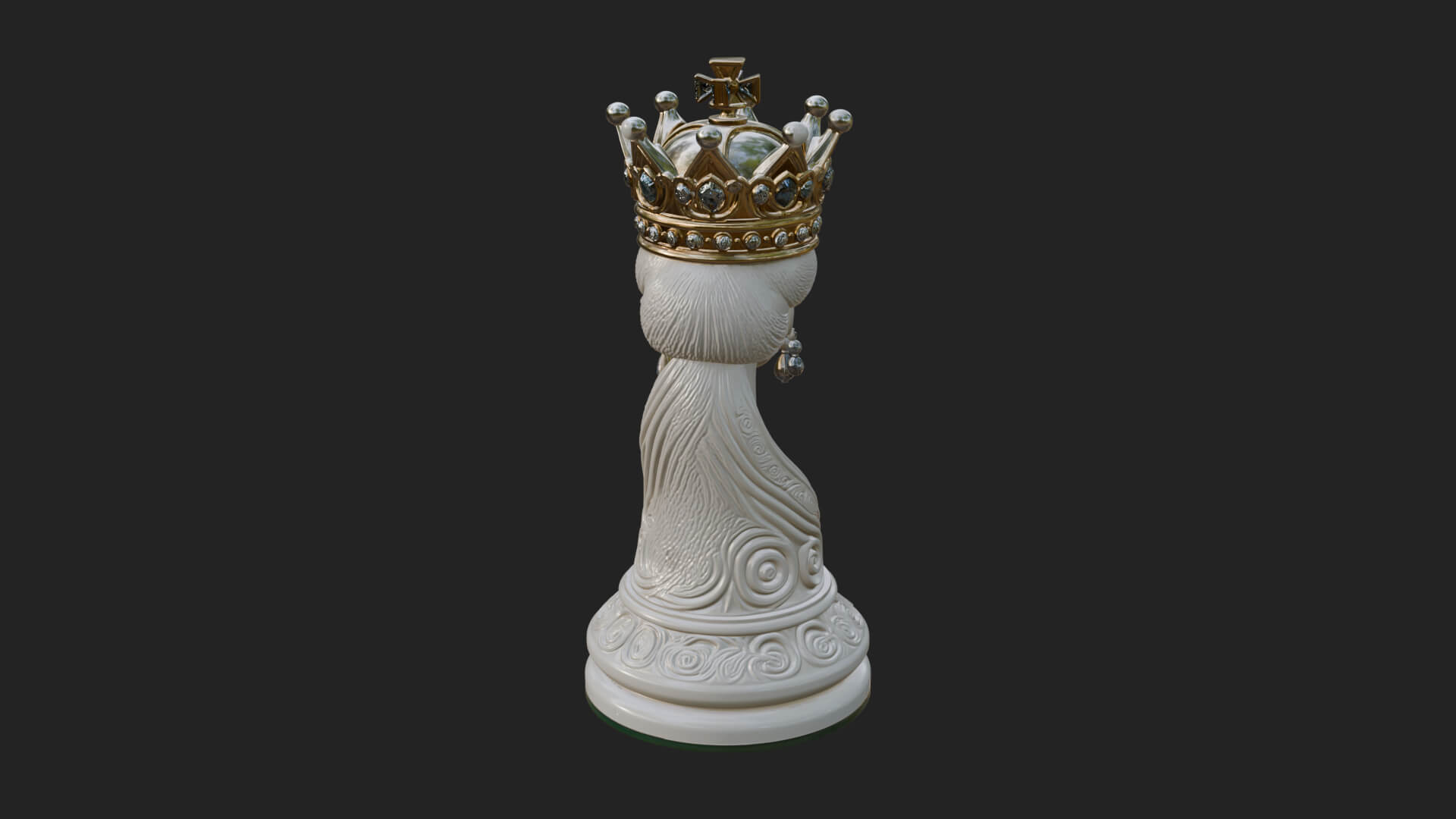 Ornate Chess Piece Statue Design 127 3D Print Model 3D Model