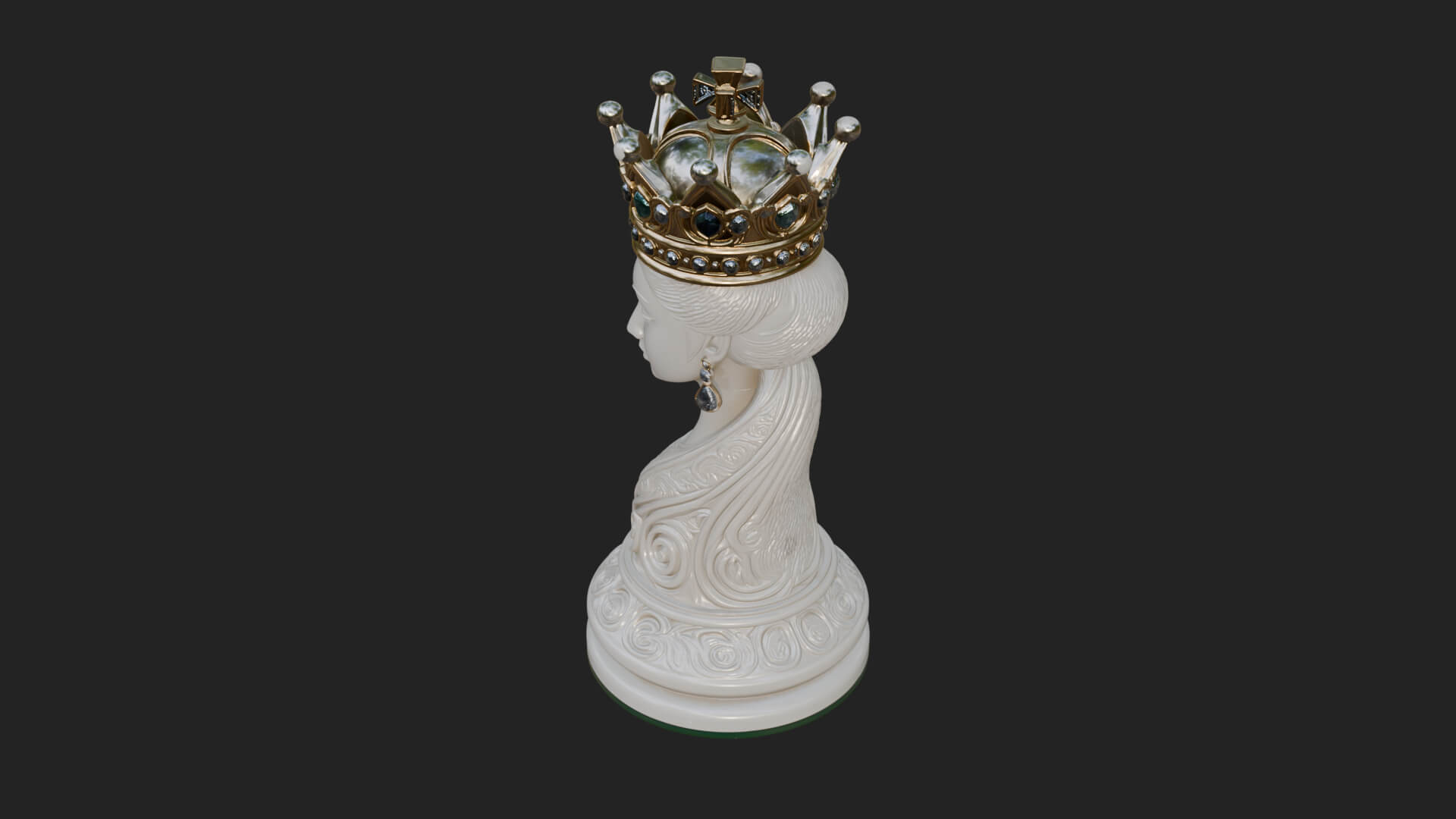 Ornate Chess Piece Statue Design 127 3D Print Model 3D Model