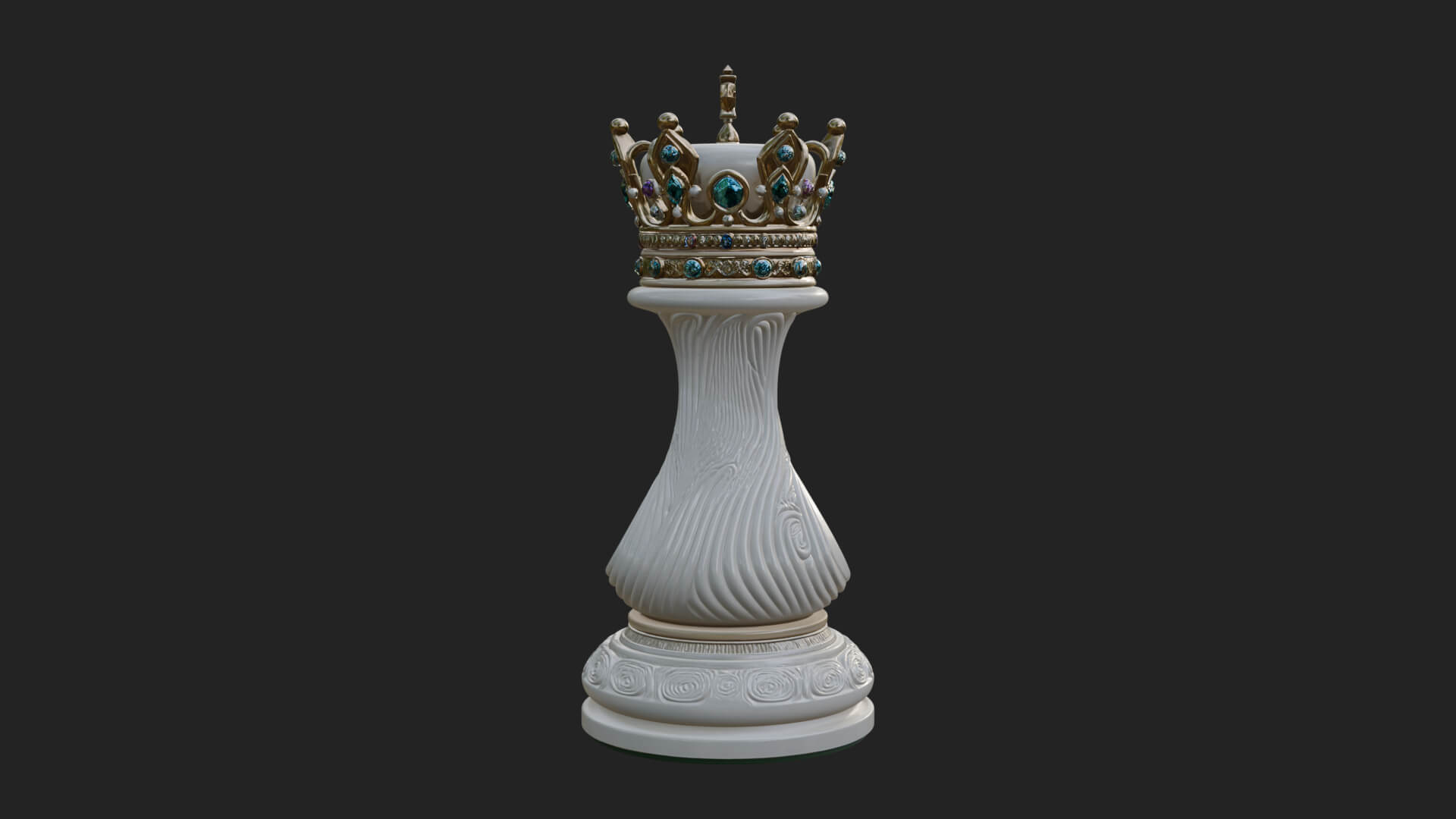Ornate Chess Piece Statue Design 128 3D Print Model 3D Model
