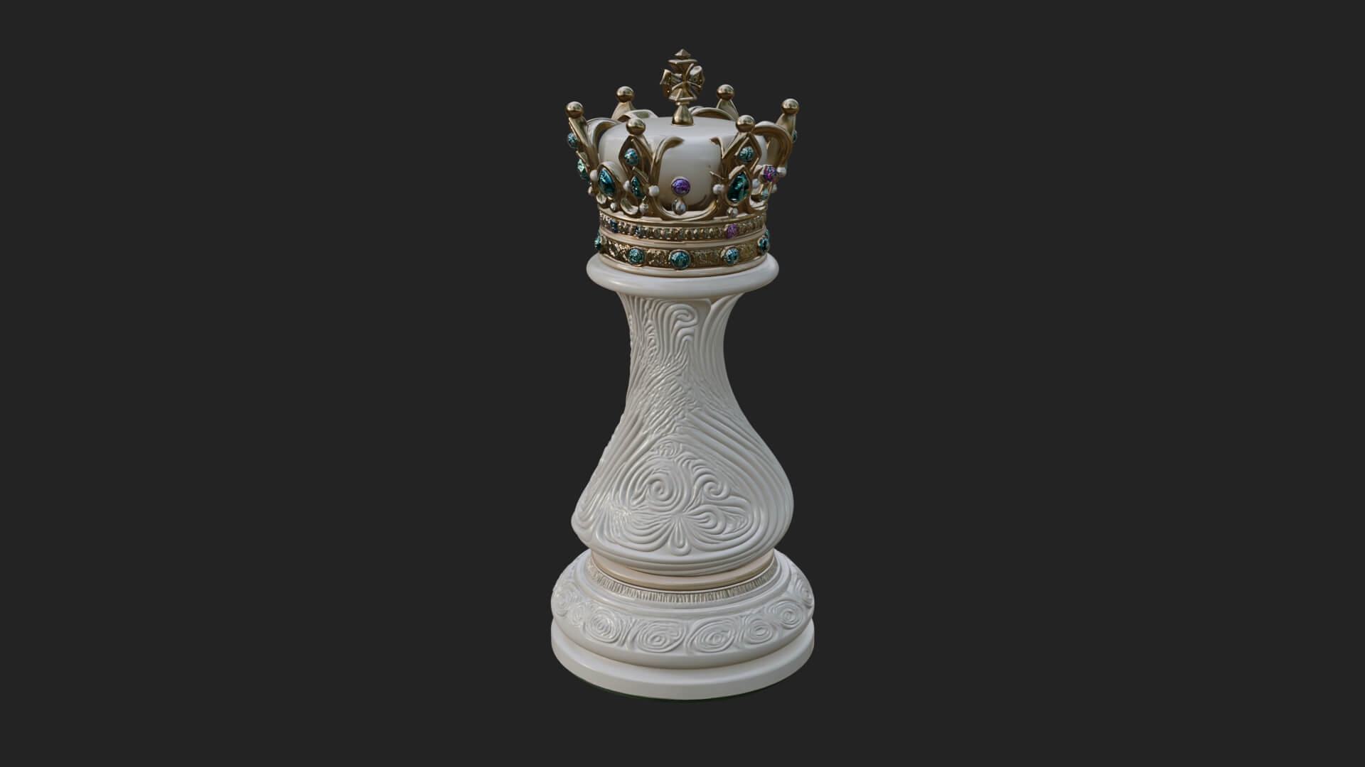 Ornate Chess Piece Statue Design 128 3D Print Model 3D Model