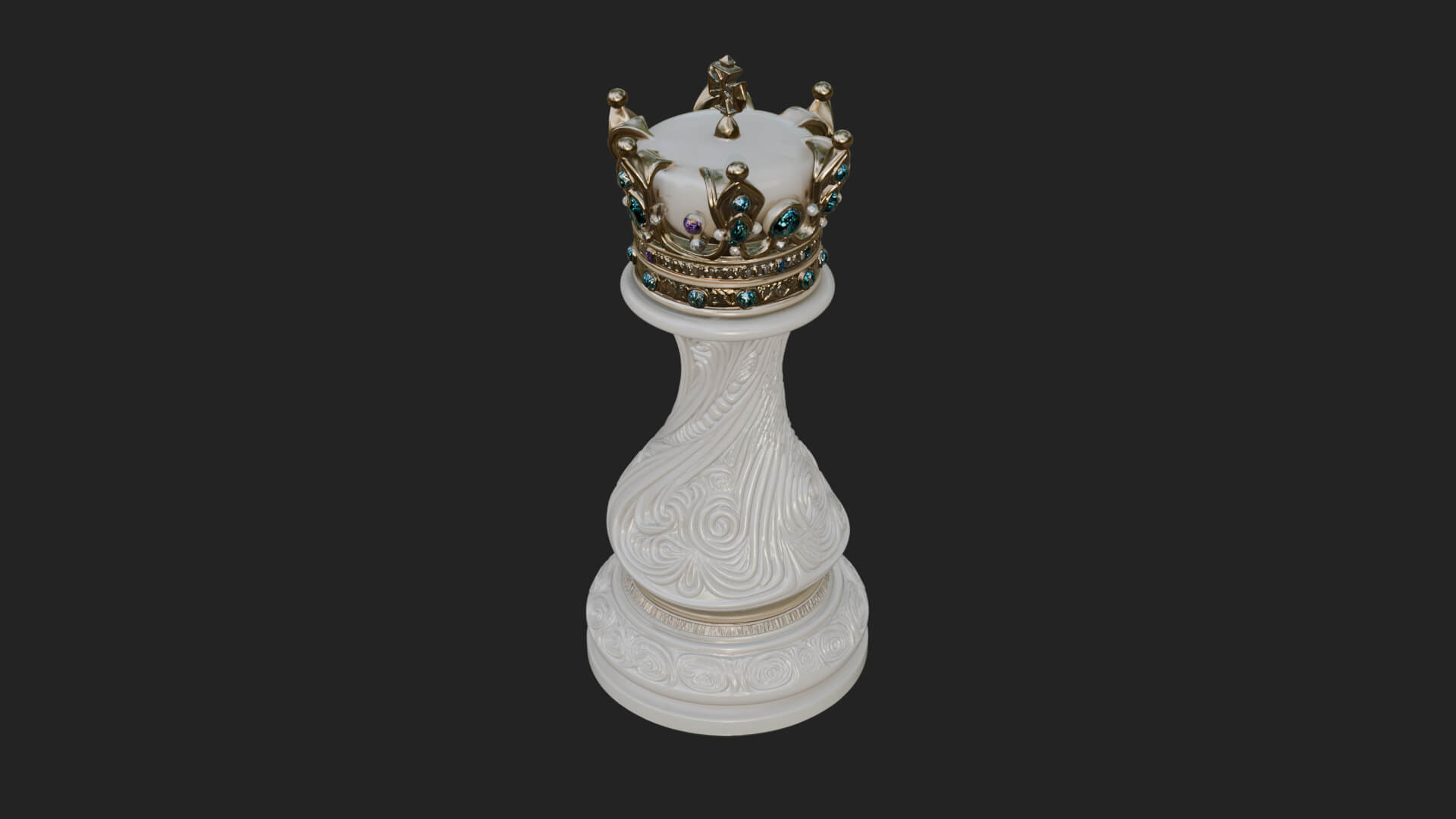 Ornate Chess Piece Statue Design 128 3D Print Model 3D Model