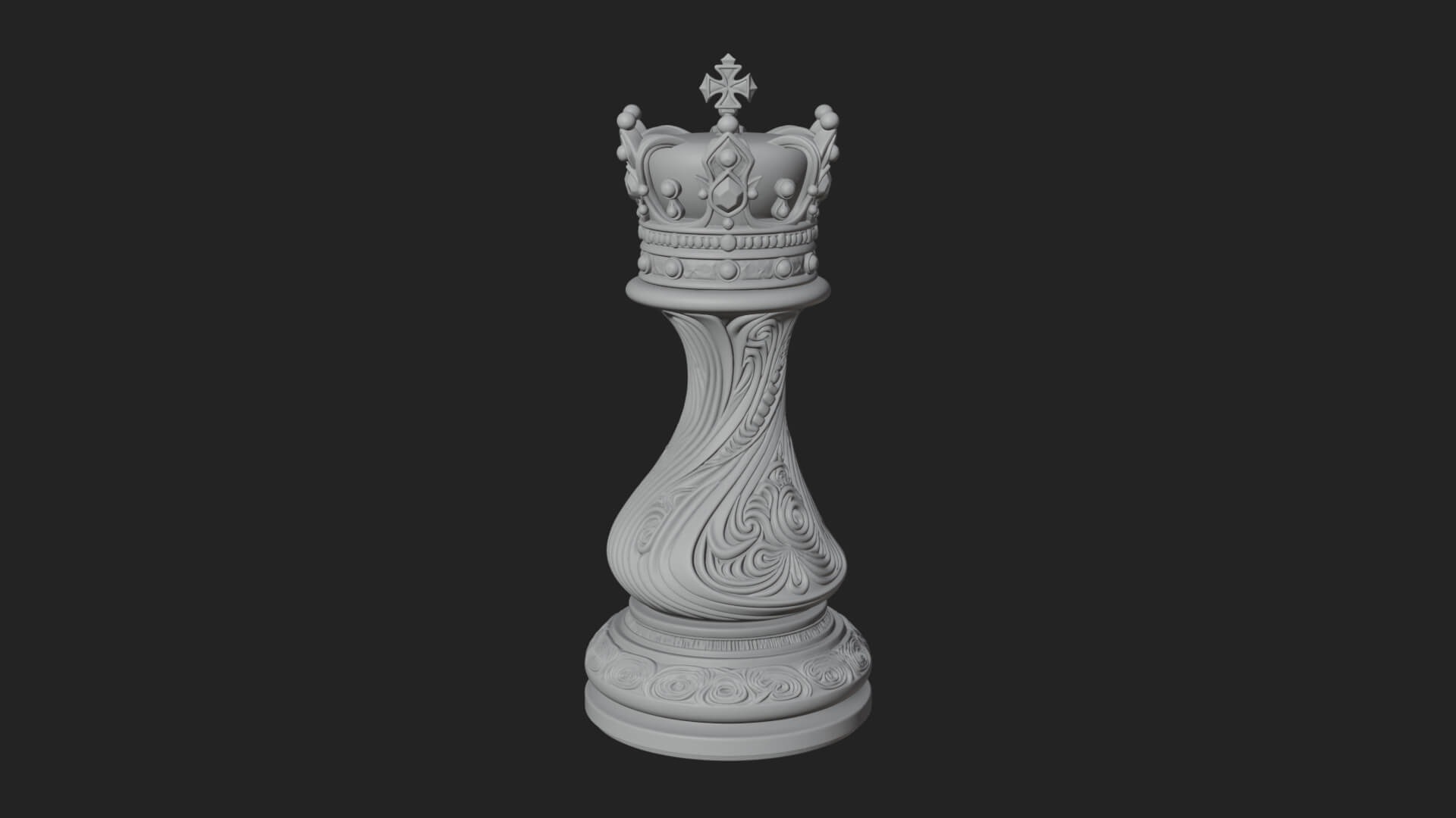 Ornate Chess Piece Statue Design 128 3D Print Model 3D Model