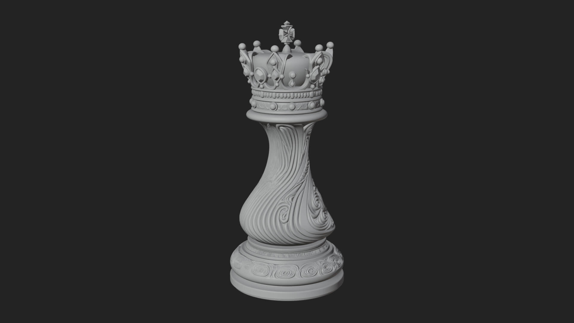 Ornate Chess Piece Statue Design 128 3D Print Model 3D Model