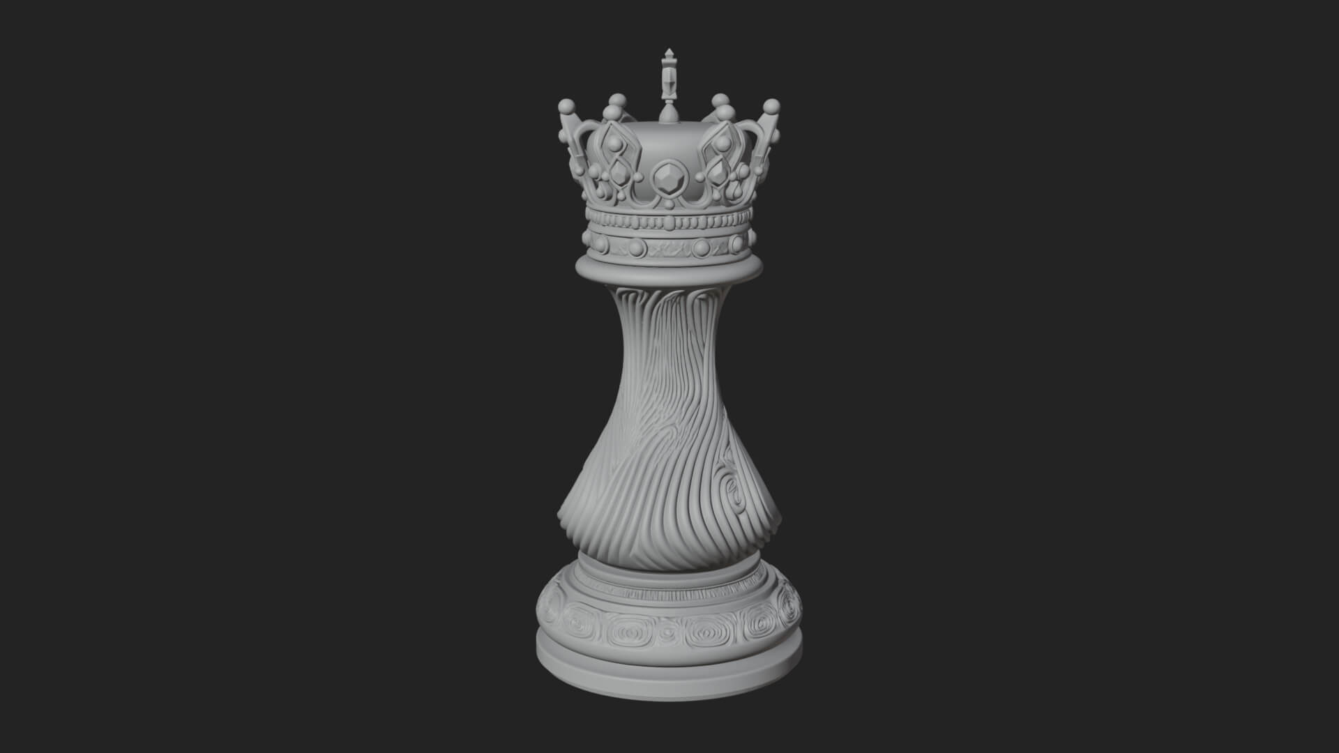 Ornate Chess Piece Statue Design 128 3D Print Model 3D Model