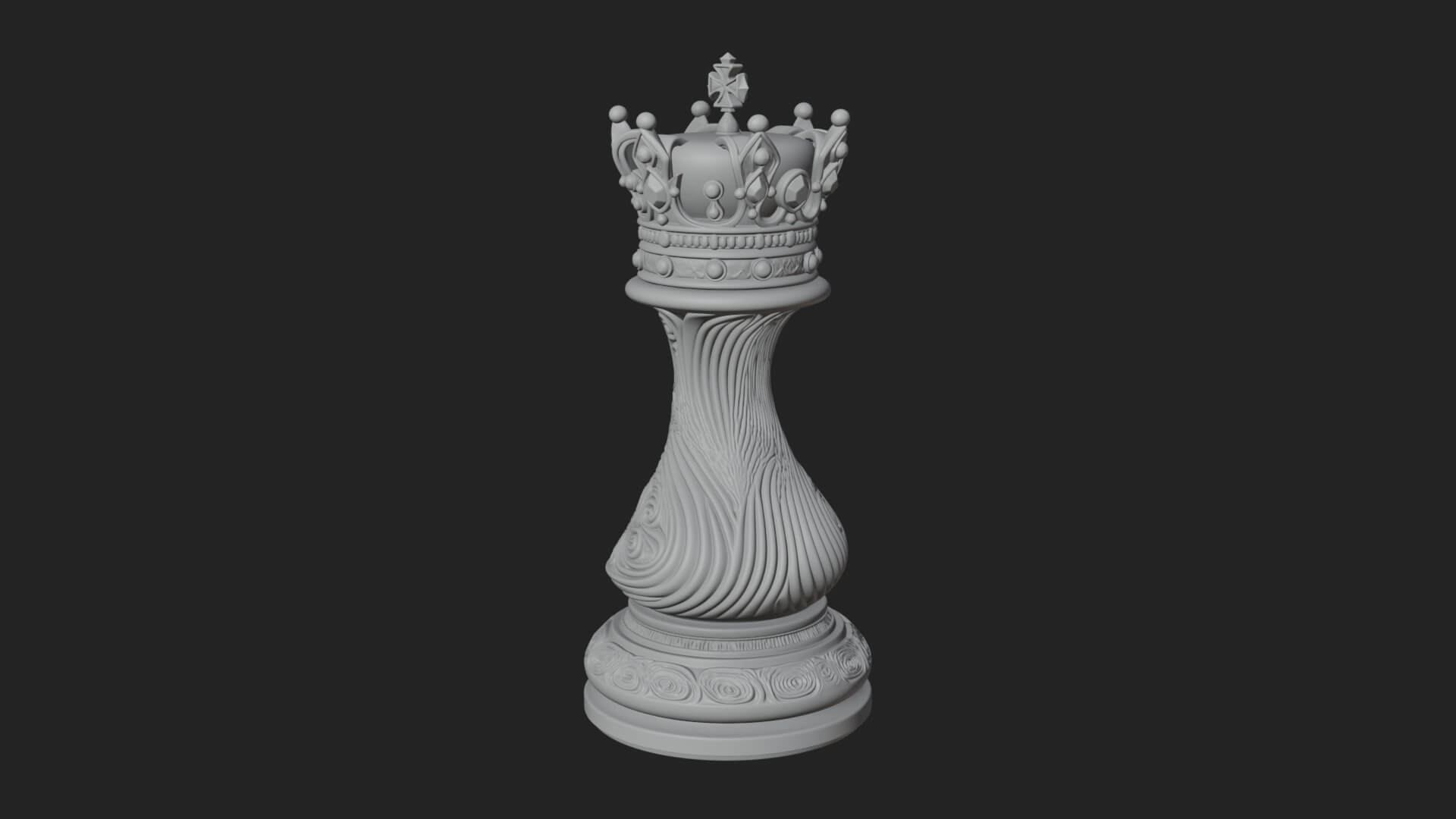 Ornate Chess Piece Statue Design 128 3D Print Model 3D Model