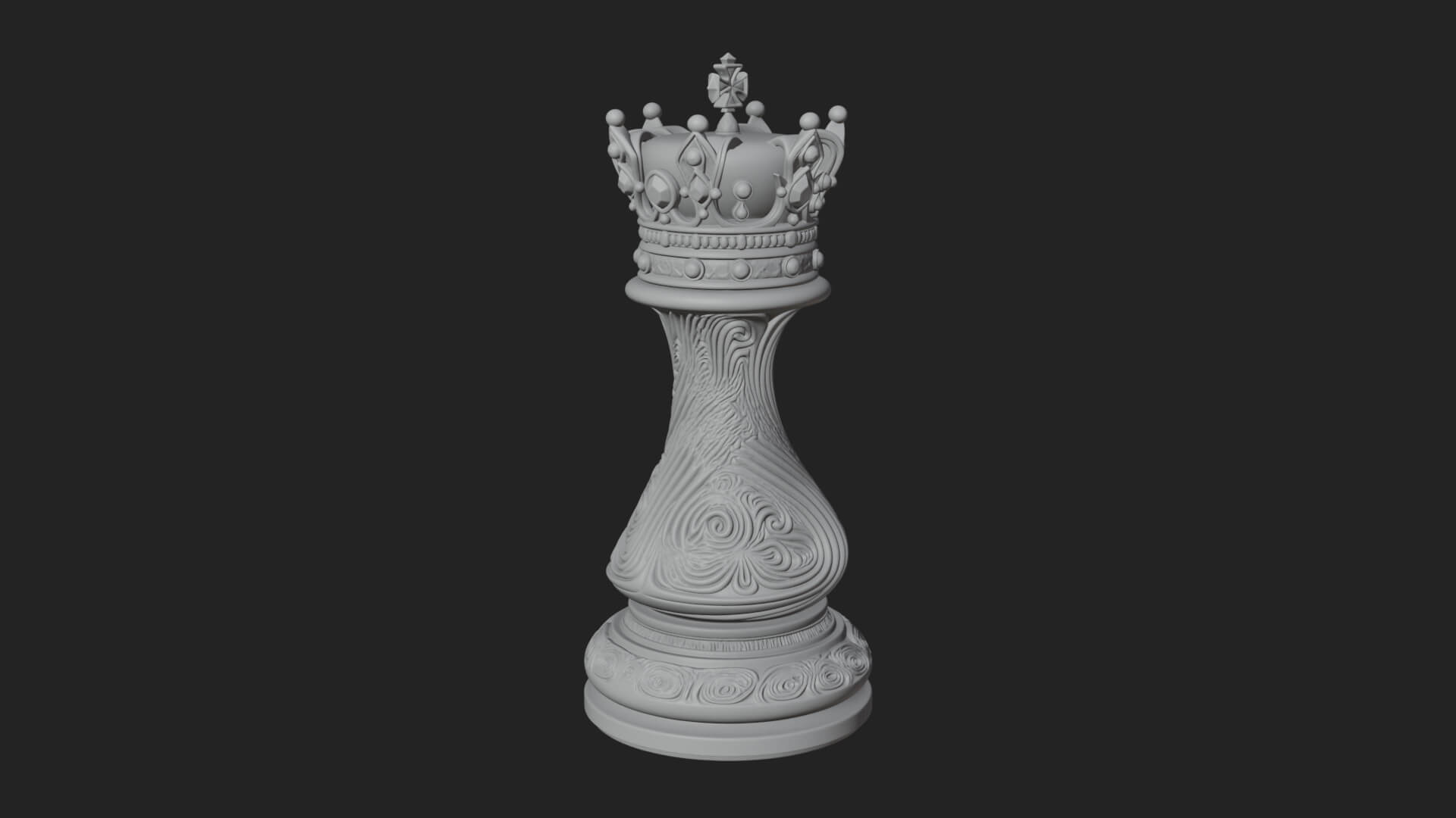 Ornate Chess Piece Statue Design 128 3D Print Model 3D Model