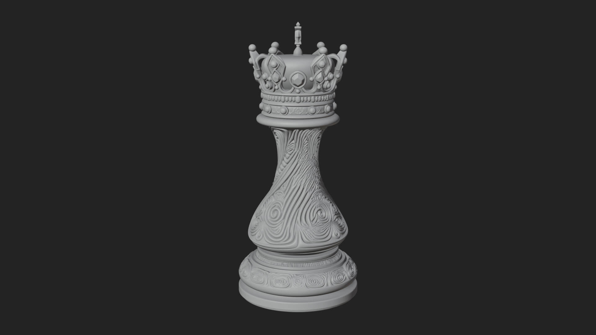 Ornate Chess Piece Statue Design 128 3D Print Model 3D Model