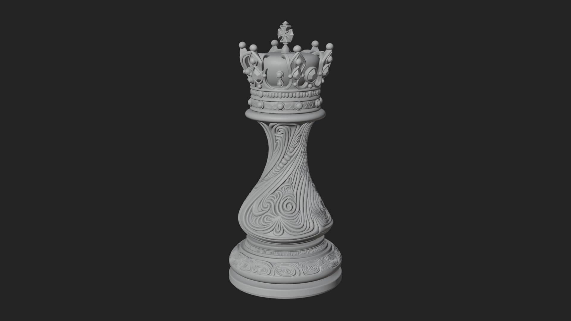 Ornate Chess Piece Statue Design 128 3D Print Model 3D Model