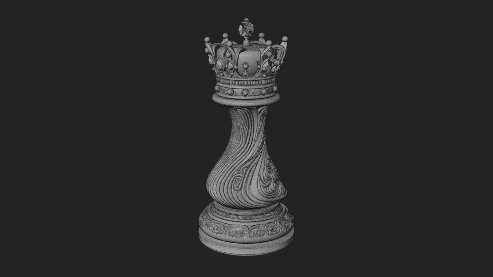 Ornate Chess Piece Statue Design 128 3D Print Model 3D Model