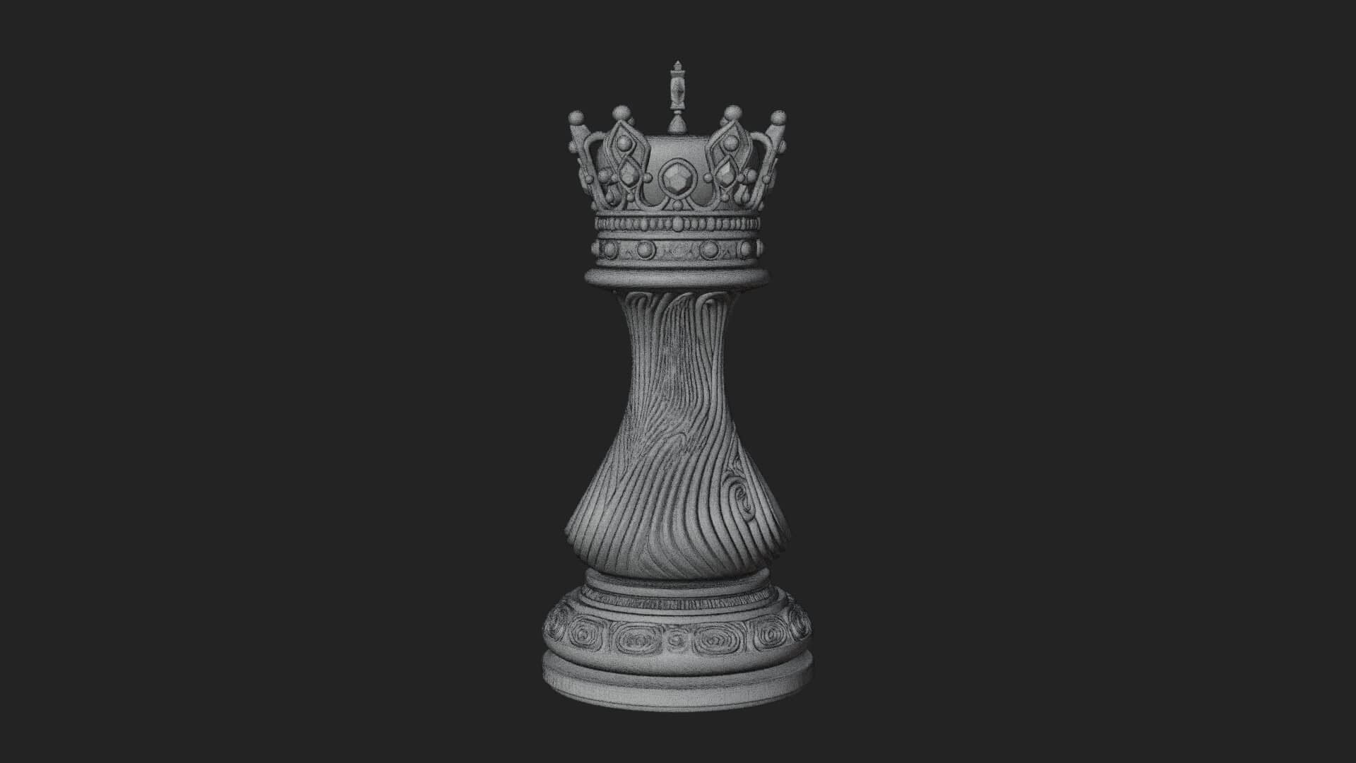Ornate Chess Piece Statue Design 128 3D Print Model 3D Model