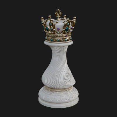 Ornate Chess Piece Statue Design 128 3D Print Model