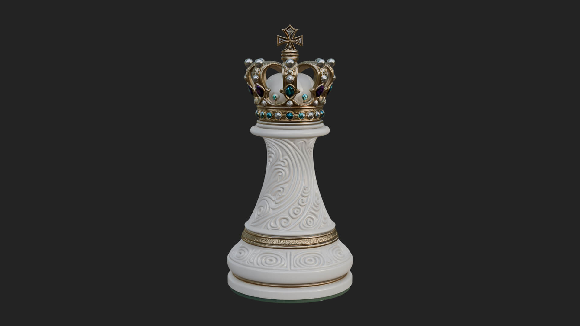 Ornate Chess Piece Statue Design 129 3D Print Model 3D Model