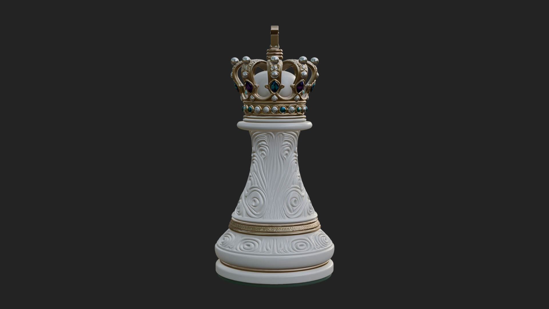 Ornate Chess Piece Statue Design 129 3D Print Model 3D Model
