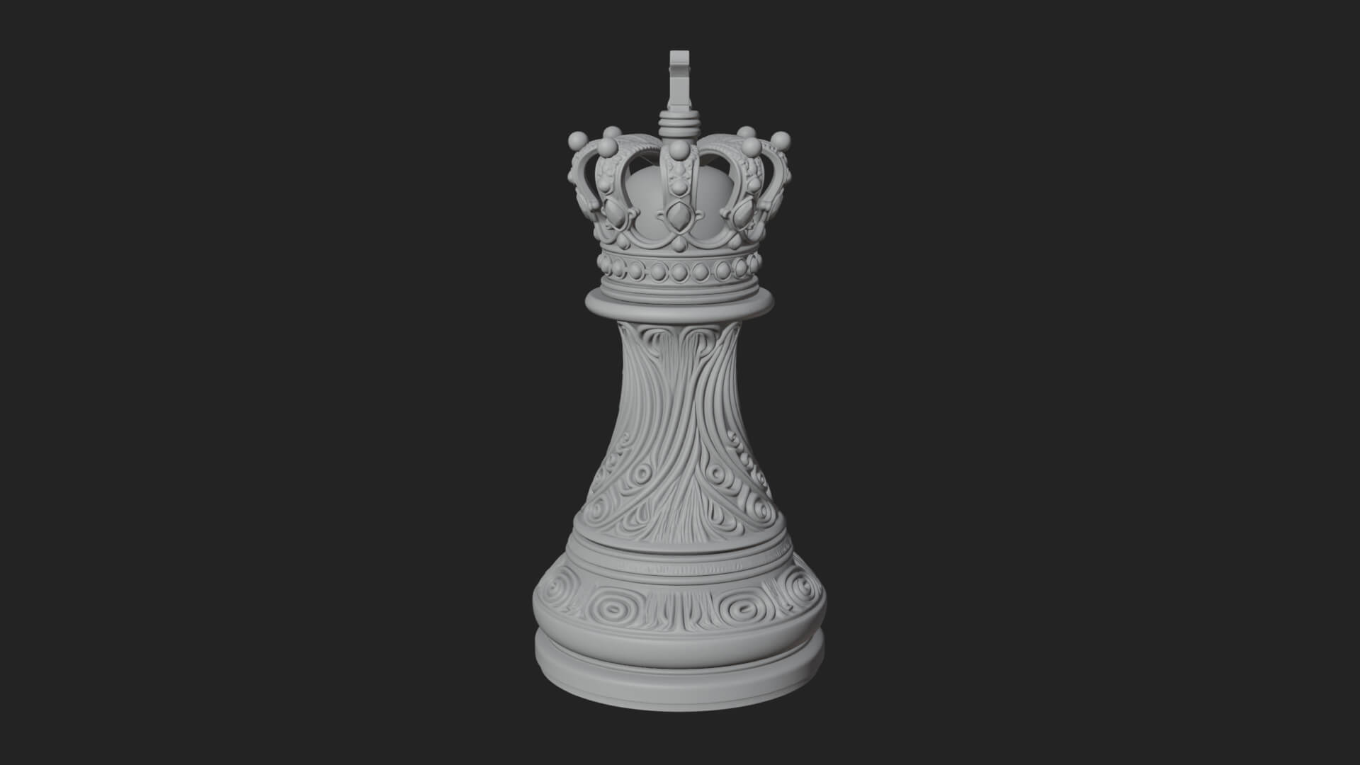 Ornate Chess Piece Statue Design 129 3D Print Model 3D Model