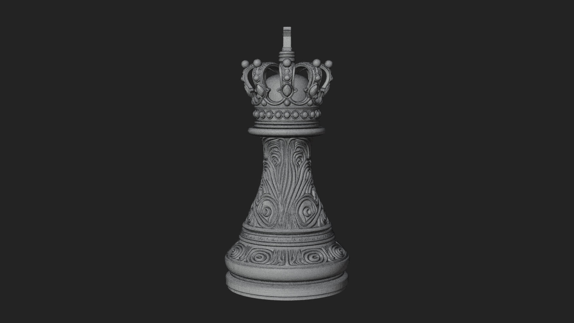 Ornate Chess Piece Statue Design 129 3D Print Model 3D Model