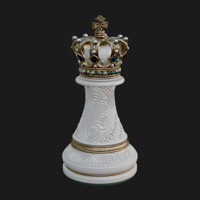 Ornate Chess Piece Statue Design 129 3D Print Model