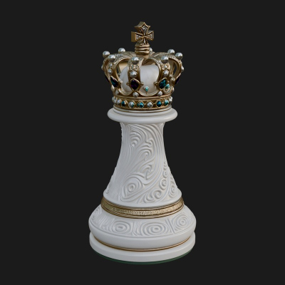 Ornate Chess Piece Statue Design 129 3D Print Model