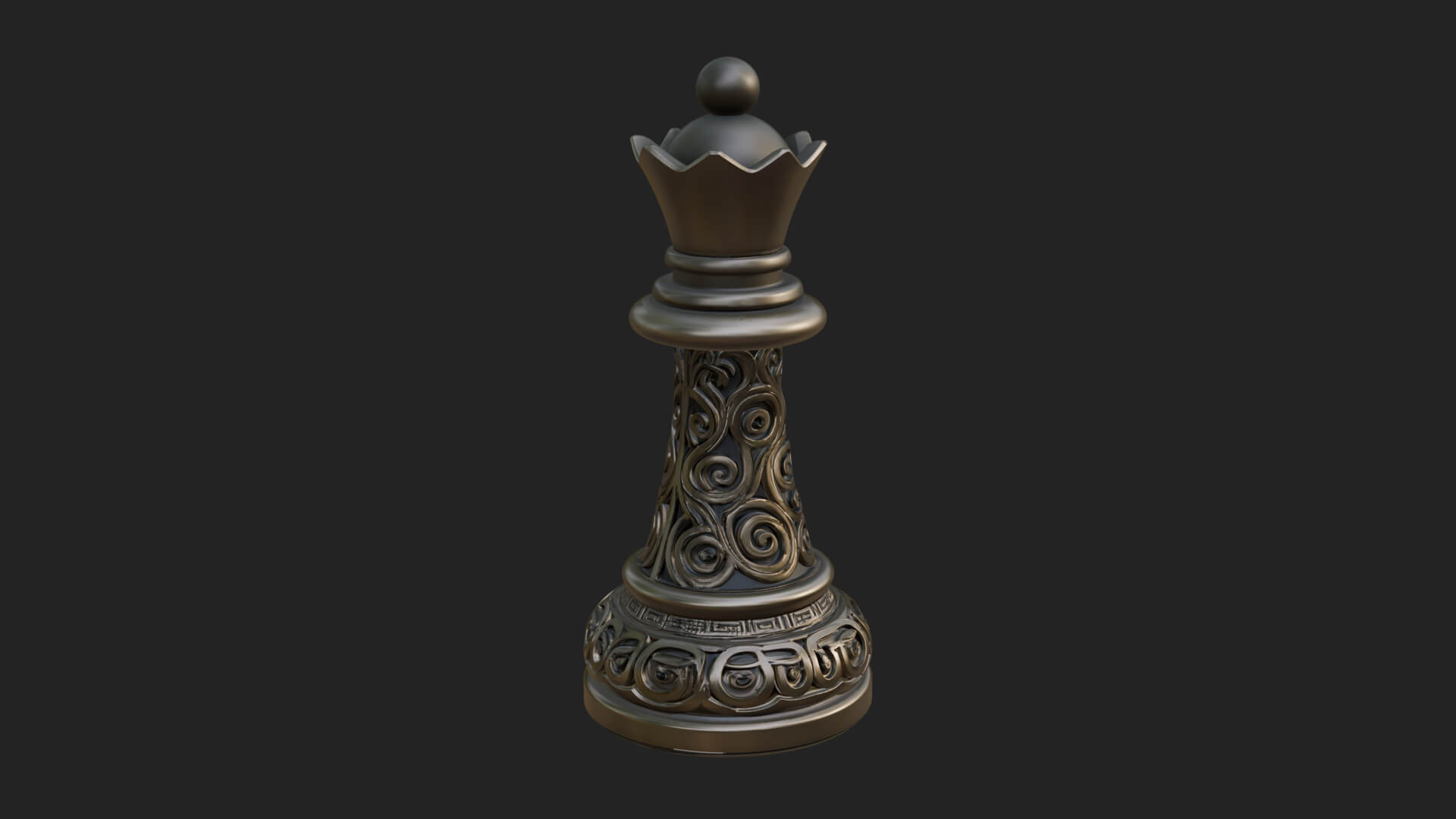 Ornate Chess Piece Statue Design 13 3D Print Model 3D Model