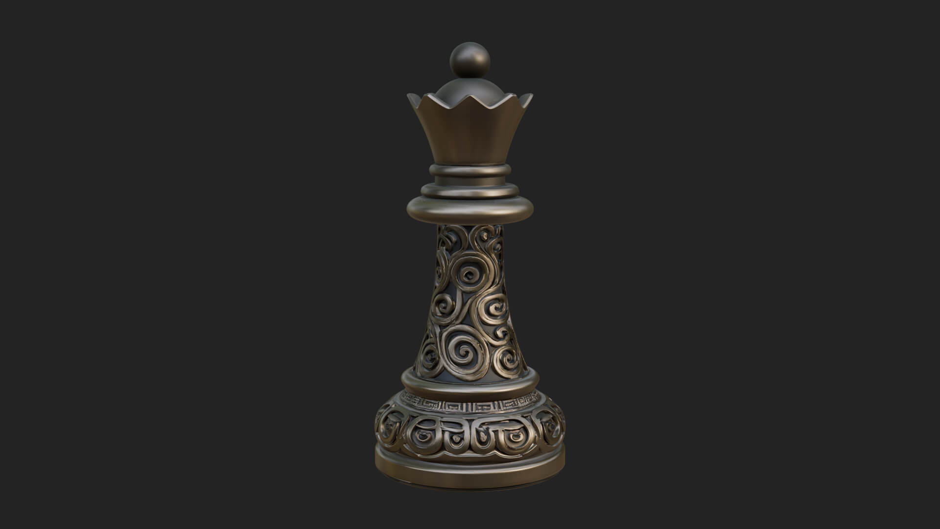 Ornate Chess Piece Statue Design 13 3D Print Model 3D Model