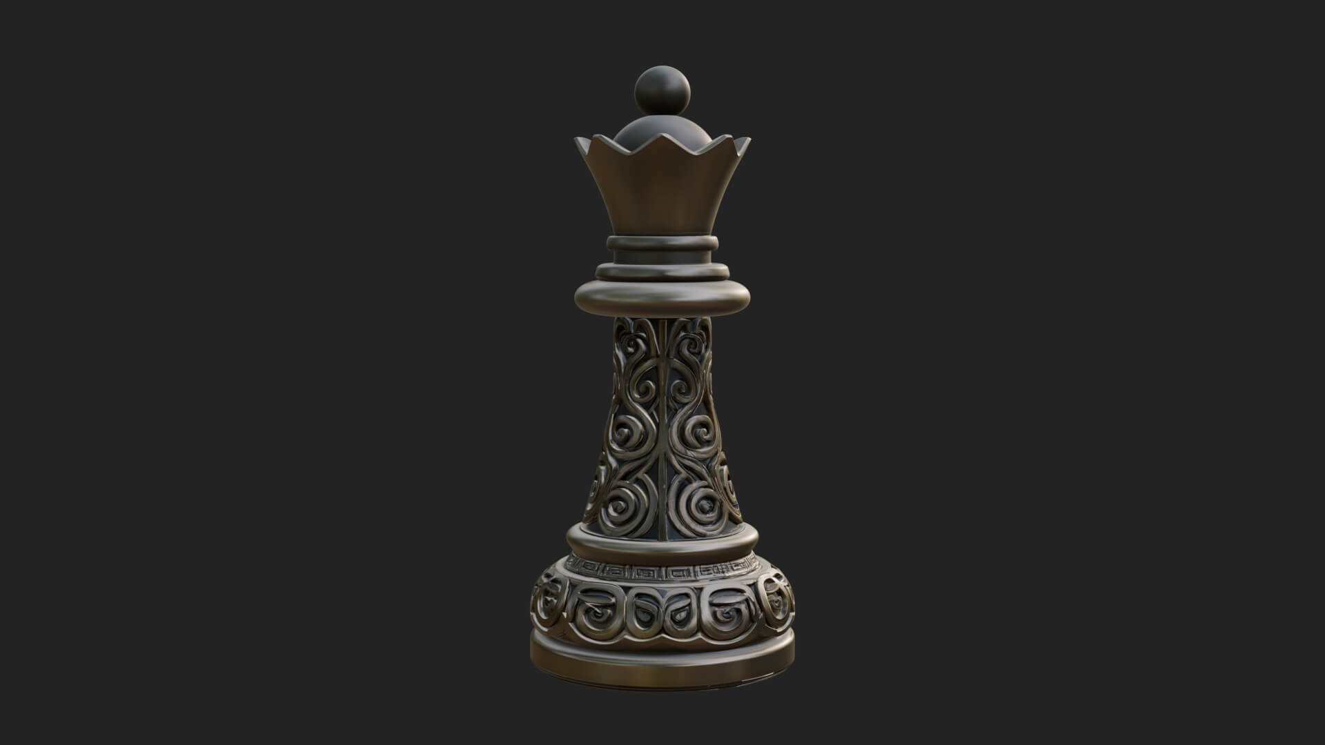 Ornate Chess Piece Statue Design 13 3D Print Model 3D Model