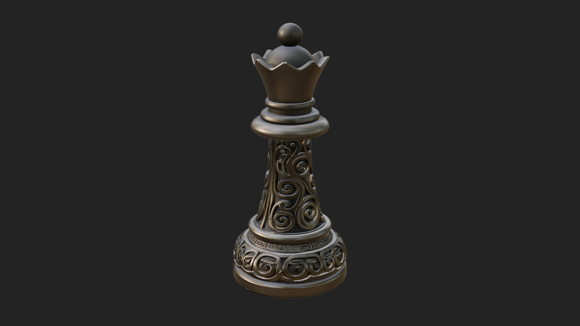 Ornate Chess Piece Statue Design 13 3D Print Model 3D Model