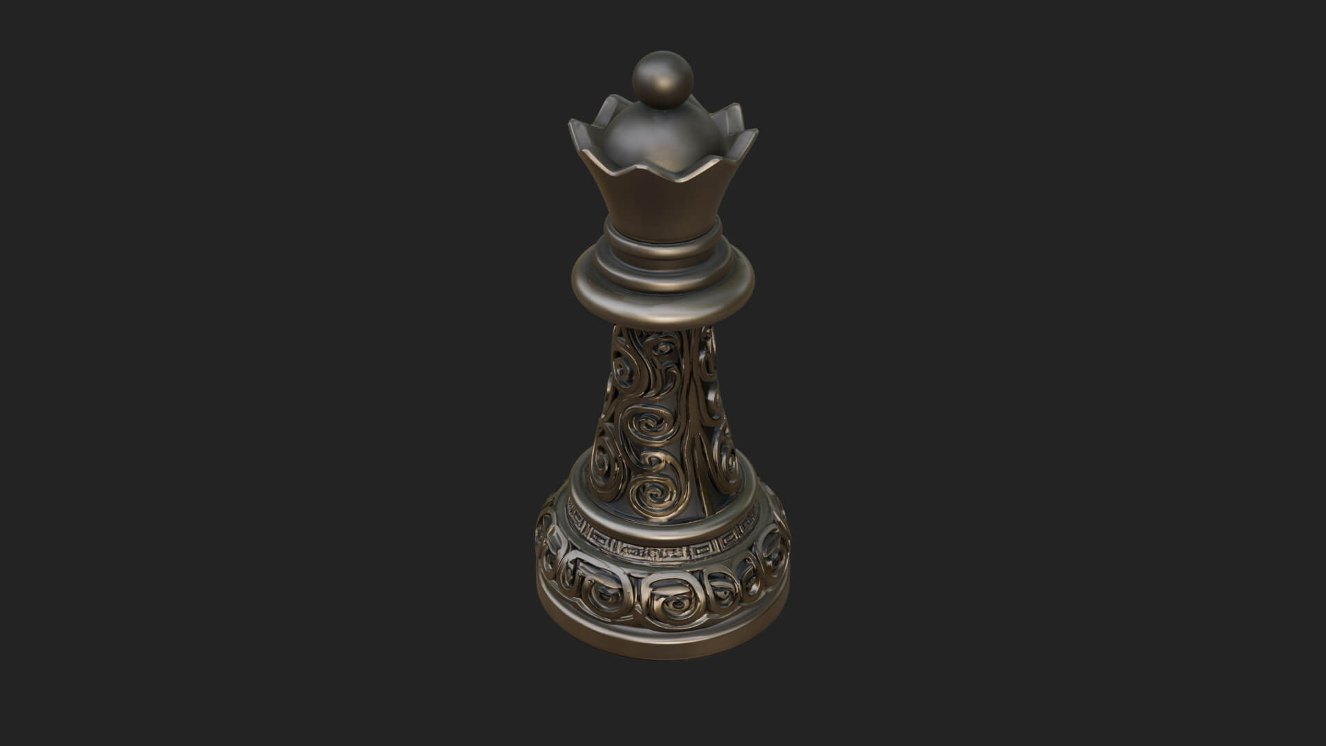 Ornate Chess Piece Statue Design 13 3D Print Model 3D Model